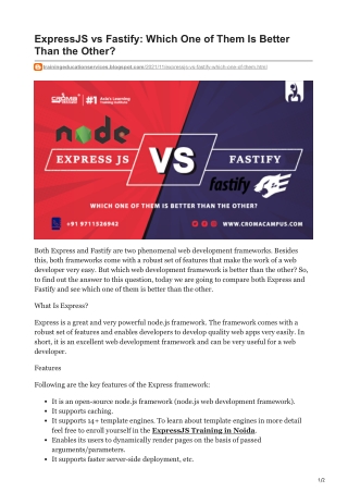 ExpressJS vs Fastify Which One of Them Is Better Than the Other