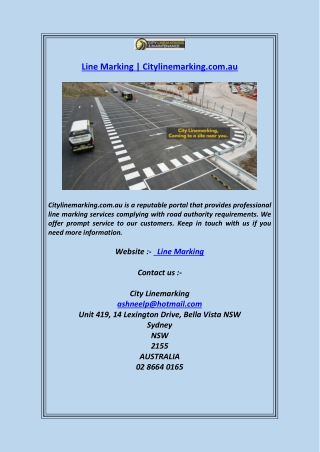 Line Marking  Citylinemarking.com.au