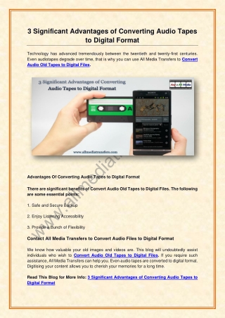 3 Significant Advantages of Converting Audio Tapes to Digital Format