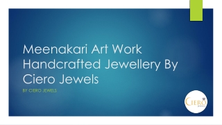 Meenakari Art Work Handcrafted Jewellery By Ciero Jewels