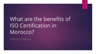 What are the benefits of ISO Certification in Morocco