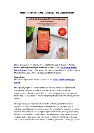 Mobile Health (mHealth) Technologies and Global Markets