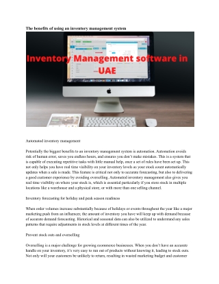 Inventory Management software in UAE