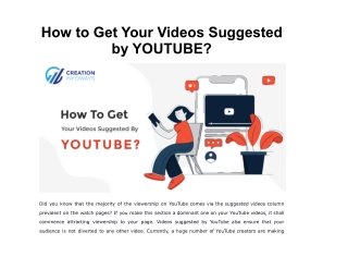 How to Get Your Videos Suggested by YOUTUBE?