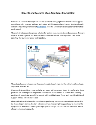 Benefits and Features of an Adjustable Electric Bed