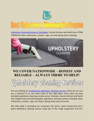 Best Upholstery Cleaning Darlington