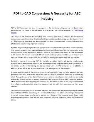 PDF to CAD Conversion