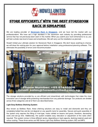 Storeroom Rack in Singapore