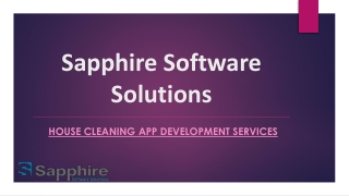 Sapphire Software Solution -  House Cleaning App Development