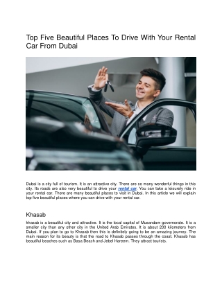 Top Five Beautiful Places To Drive With Your Rental Car From Dubai