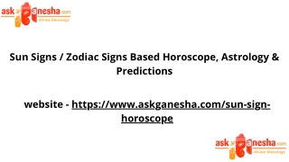 Sun Signs  Zodiac Signs Based Horoscope, Astrology & Predictions