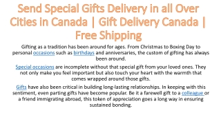 Send Special Gifts Delivery in all Over Cities in Canada | Gift Delivery Canada