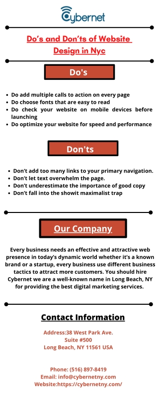 Do’s and Don’ts of Website  Design in Nyc
