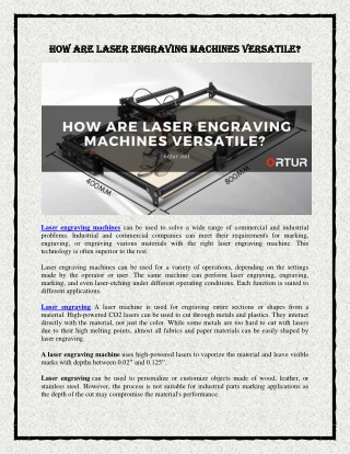 How Are Laser Engraving Machines Versatile