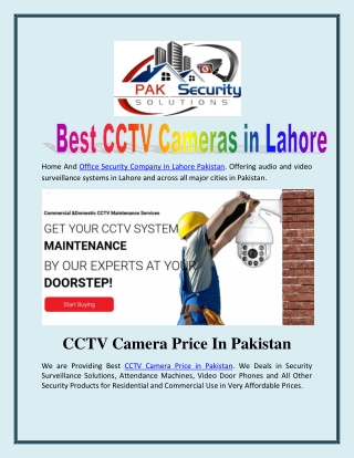 Best CCTV Cameras in Lahore
