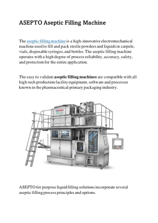 ASEPTO Aseptic Filling Machine
