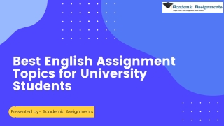 Best English Assignment Topics for University Students