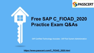 SAP Fiori System Administration C_FIOAD_2020 Dumps