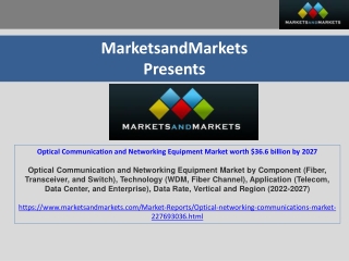 Optical Communication and Networking Equipment Market worth $36.6 billion by 202
