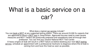 What is a basic service on a car_