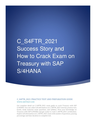 C_S4FTR_2021 Success Story and How to Crack Exam on Treasury with SAP S4HANA