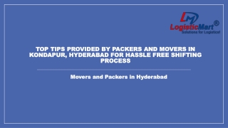 Tips Provided by Packers and Movers in Kondapur Hyderabad For Smooth Shifting