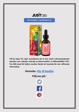 thc öl kaufen | Justcbdstore.de