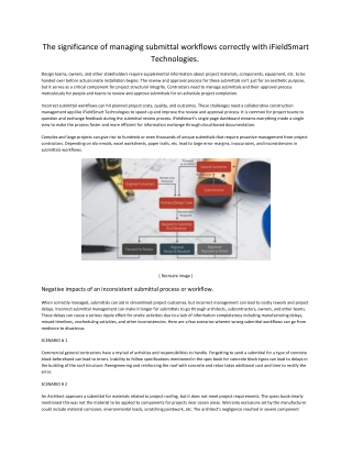 The significance of managing submittal workflows correctly with iFieldSmart.