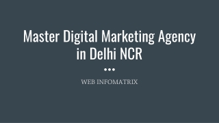 Master Digital Marketing Agency in Delhi NCR