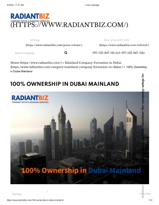 100% ownership in Dubai Mainland