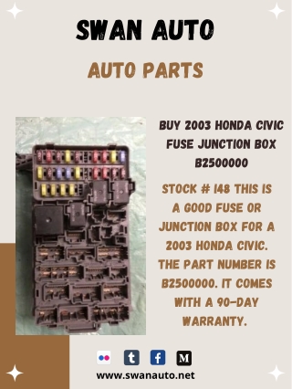 Buy 2003 Honda Civic fuse junction box B2500000 - Swan Auto