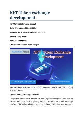 NFT Token Exchange Development