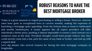 Robust Reasons To Have The Best Mortgage Broker