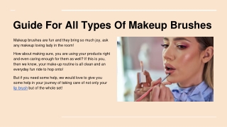 Guide For All Types Of Makeup Brushes