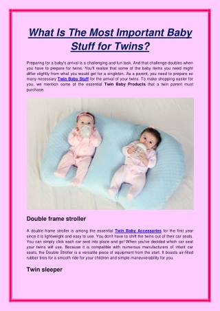 What Is The Most Important Baby Stuff for Twins