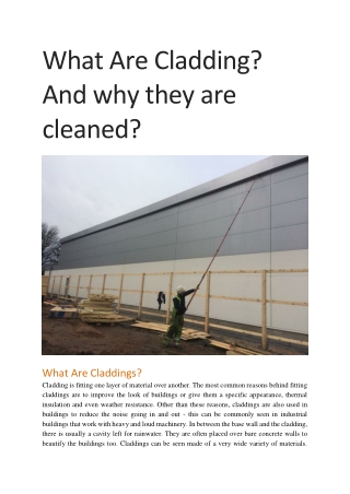 What Are Cladding? And why they are cleaned?