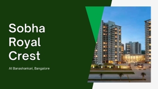 Sobha Royal Crest At Banashankari Bengaluru | BROCHURE