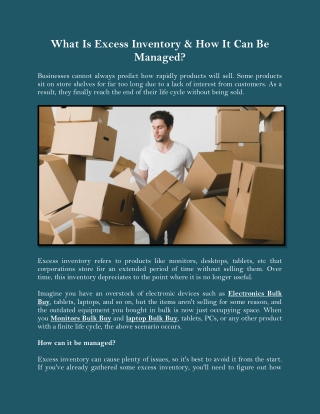 What Is Excess Inventory & How It Can Be Managed