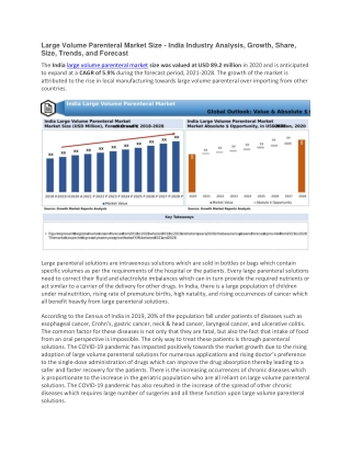 Large Volume Parenteral Market Size
