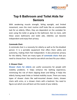 Top 6 Bathroom and Toilet Aids for Seniors