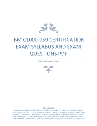 IBM C1000-059 Certification Exam Syllabus and Exam Questions PDF