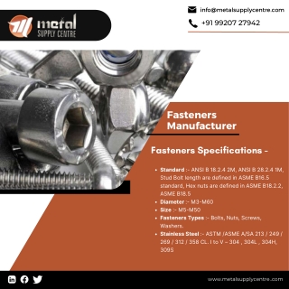 Fasteners | Stainless Steel Screw | Stainless Steel 301LN Sheet - Metal Supply