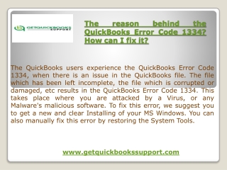 Different Ways of Fixing QuickBooks Error Code 1334?
