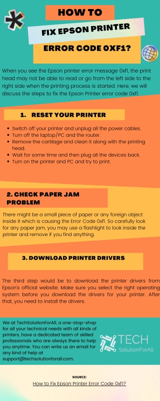 How to fix epson printer error code 0xf1