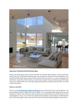 Importance of Hiring the Best Real Estate Agent 
