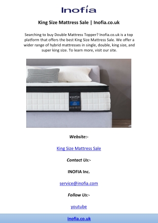 King Size Mattress Sale | Inofia.co.uk