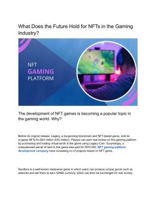 What Does the Future Hold for NFTs in the Gaming Industry (1)
