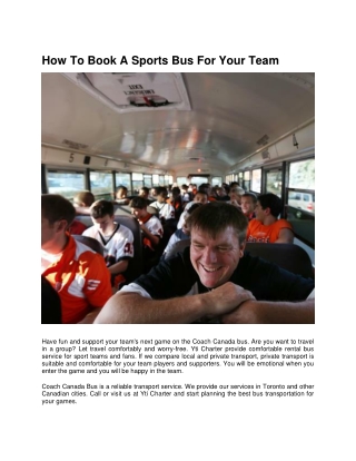 How To Book A Sports Bus For Your Team