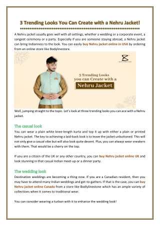 3 Trending Looks You Can Create with a Nehru Jacket!