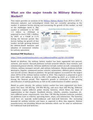 Military Battery Market: Drivers and Challenges